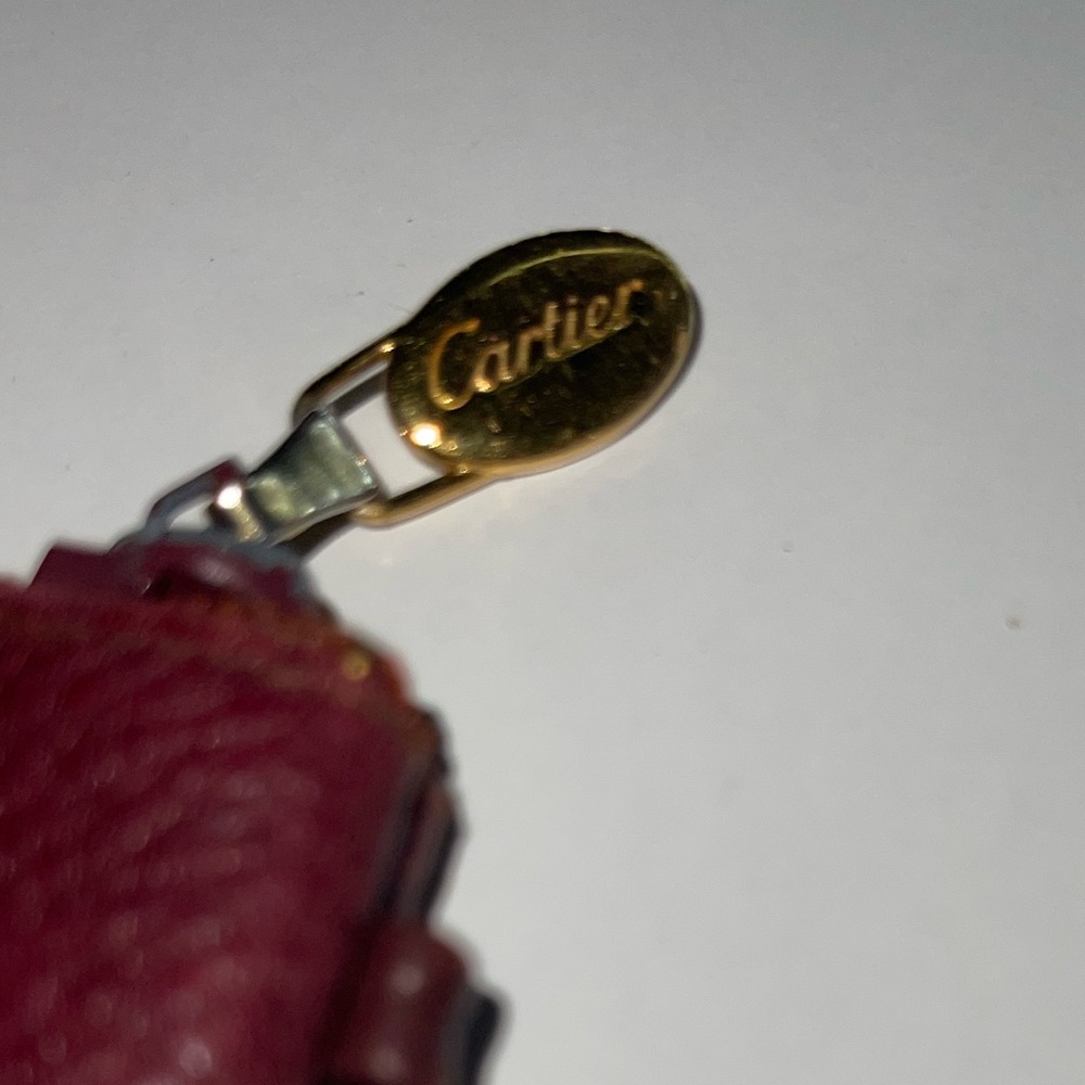 Cartier Les Must De Cartier Bordeaux Leather Zipper Pouch Clutch Pochette - Picture 5 of 5